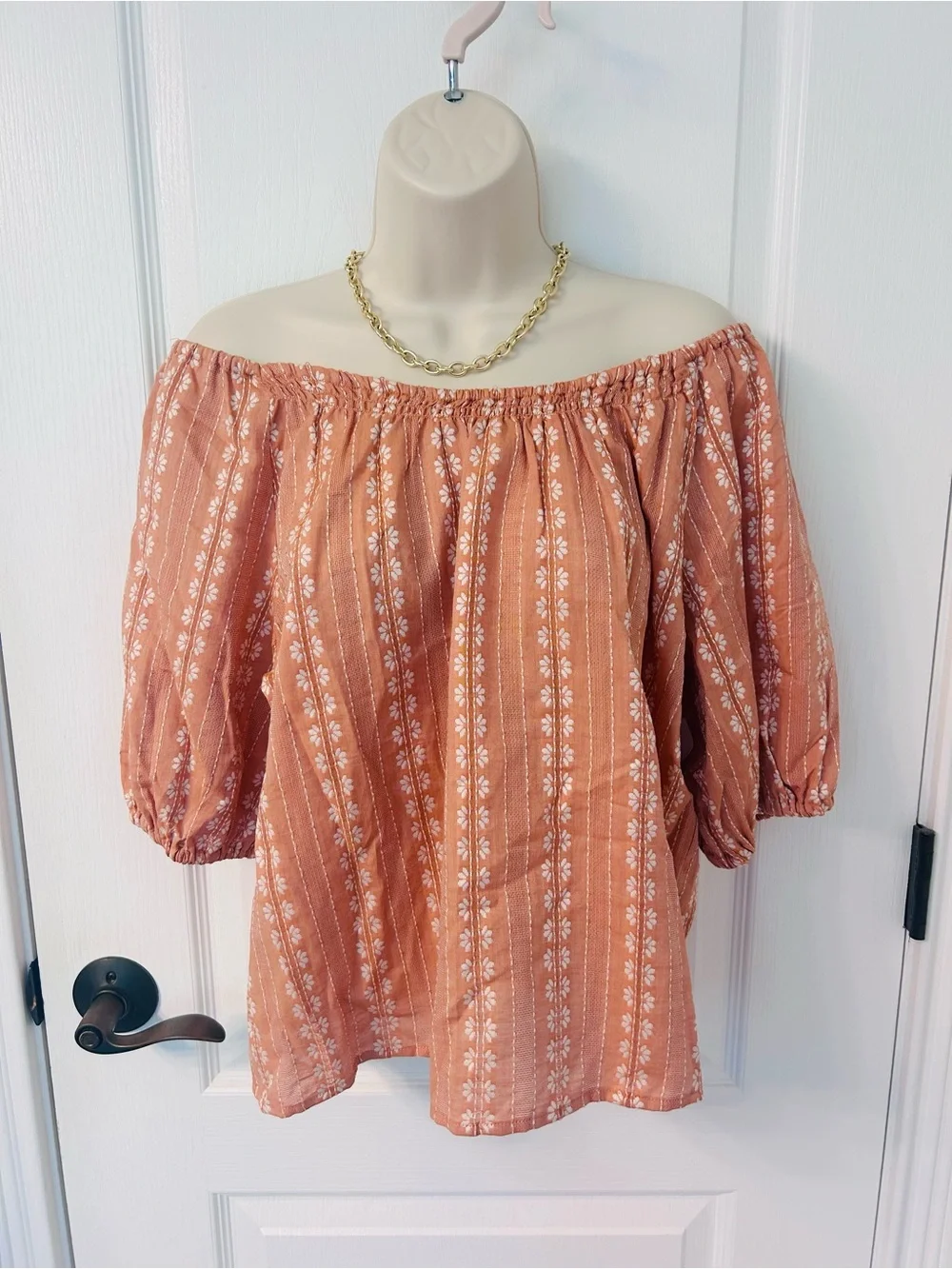 NWT Madewell Puff Sleeve Swing Top in Floral Striped Jacquard!
